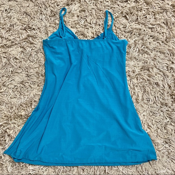 2000’s Teal gemstone singlet dress top - Picture 3 of 3